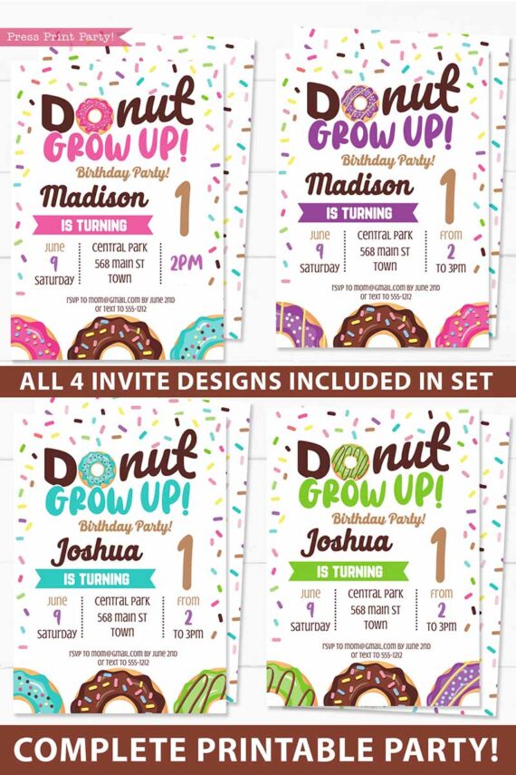 Printable Candy Bar Wrappers  Donut Grown Up Shop Birthday