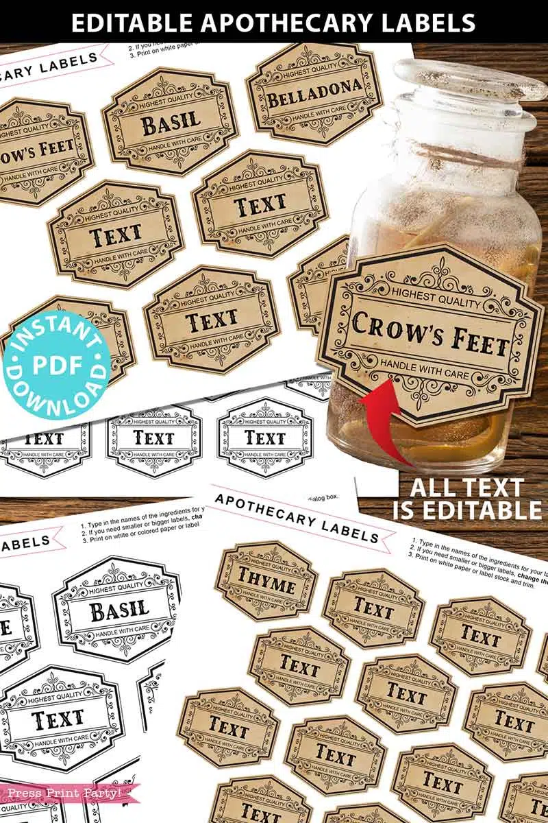 Apothecary Stickers, Apothecary Product, Apothecary Labels