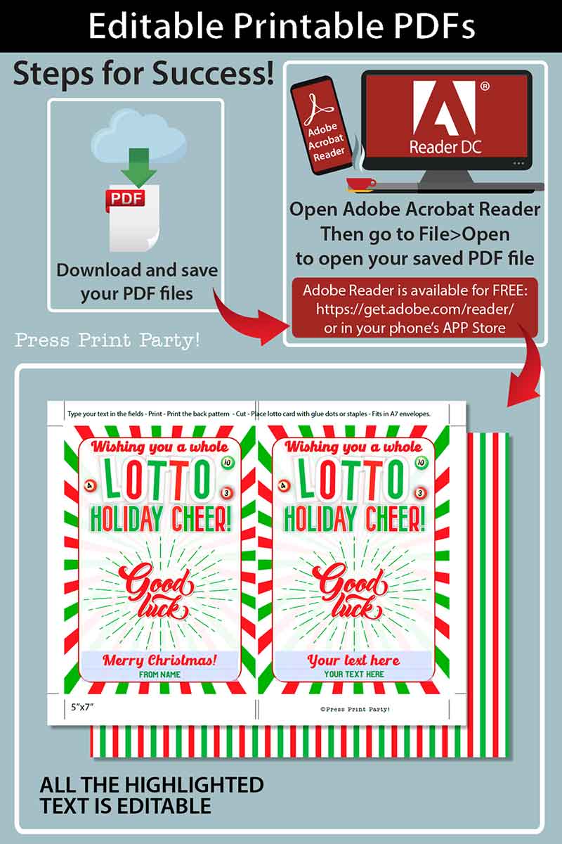 Editable Christmas Lottery Gift Card Holder, Thanks a Lotto for
